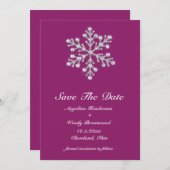 Wintery Magenta Bewaar de datum Save The Date (Voorkant / Achterkant)