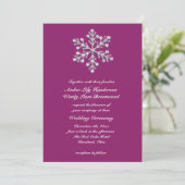 Wintery Magenta Wedding Invitation 2 Kaart (Staand voorkant)