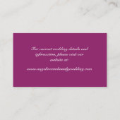 Wintery Magenta Wedding Website Card Informatiekaartje (Achterkant)