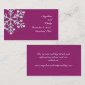 Wintery Magenta Wedding Website Card Informatiekaartje (Voorkant / Achterkant)
