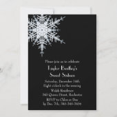Wintery Offset Snowflake 16th Birthday Invite Kaart (Voorkant)