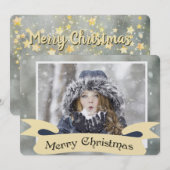 Wintery One-foto met Kerstmis Feestdagenkaart (Voorkant / Achterkant)