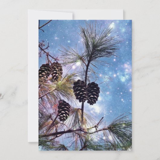 Wintery Pine cones kerstfeest Kaart (Voorkant)