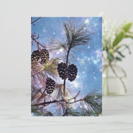 Wintery Pine cones kerstfeest Kaart (Staand voorkant)