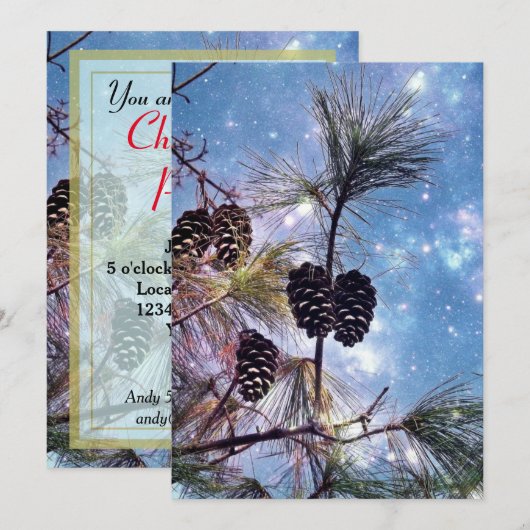 Wintery Pine cones kerstfeest Kaart (Voorkant / Achterkant)