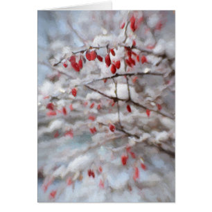 Wintery Red Berries-kaart