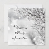 Wintery Scene & Bokeh Kerstparty Kaart (Voorkant)