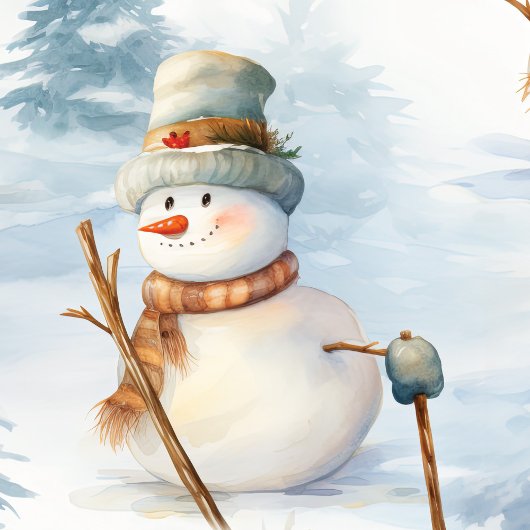 Wintery sneeuwman inpakpapier