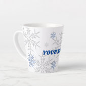 Wintery Snowflakes Latte Mok (Linkerhoek)
