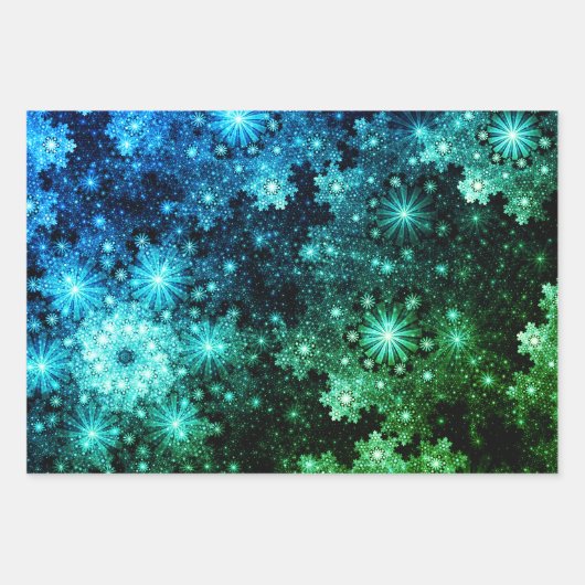 Wintery Snowflakes Pattern Inpakpapier Vel (Voorkant 2)