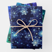 Wintery Snowflakes Pattern Inpakpapier Vel (In situ)
