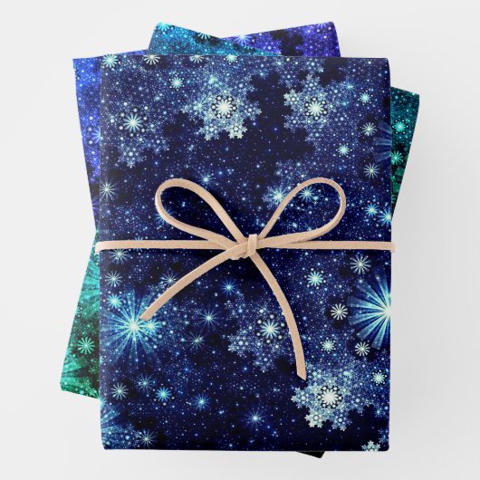 Wintery Snowflakes Pattern Inpakpapier Vel (In situ)