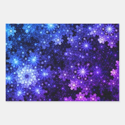 Wintery Snowflakes Pattern Inpakpapier Vel (Voorkant 3)