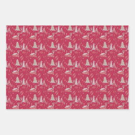 Wintery Snowshoe Flat Wrap (3 vellen) Inpakpapier Vel