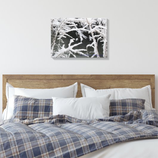 Wintery Stream verpakt Canvas (Insitu (Slaapkamer))