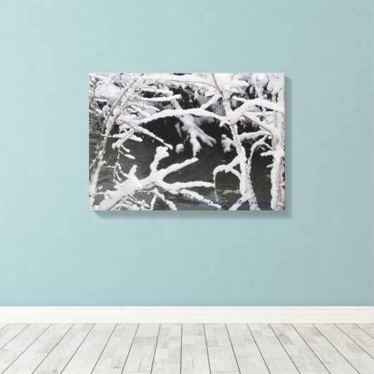 Wintery Stream verpakt Canvas (Insitu (Houten vloer))