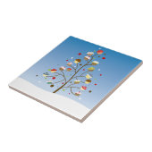 Wintery Tree of Cupcakes Tegeltje (Zijkant)