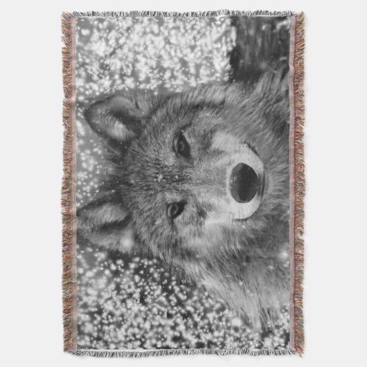 Wintery Wolf Throw Blanket Deken (Voorkant Verticaal)