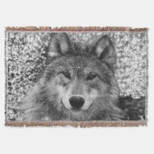 Wintery Wolf Throw Blanket Deken (Voorkant)