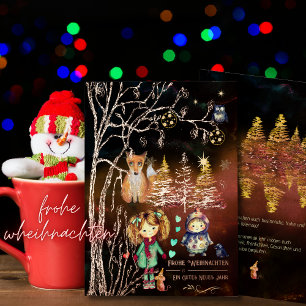Winterzauber Frohe Weihnachtskarte Folie Feestdagenkaart