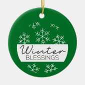 Winterzegeningen - Kerstversiering Keramisch Ornament (Voorkant)