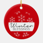 Winterzegeningen - Kerstversiering Keramisch Ornament (Achterkant)