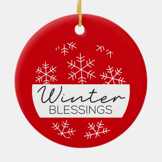 Winterzegeningen - Kerstversiering Keramisch Ornament (Achterkant)