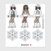 Winterzilveren danser Stickers #1 (Vel)