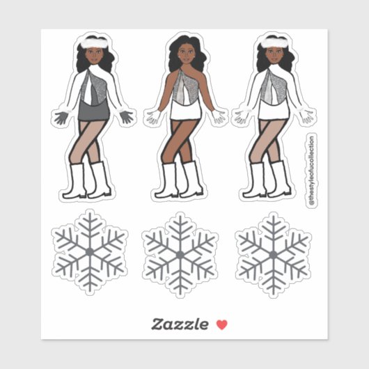 Winterzilveren danser Stickers #1 (Vel)