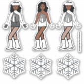 Winterzilveren danser Stickers #1 (Voorkant)