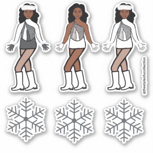 Winterzilveren danser Stickers #1 (Voorkant)