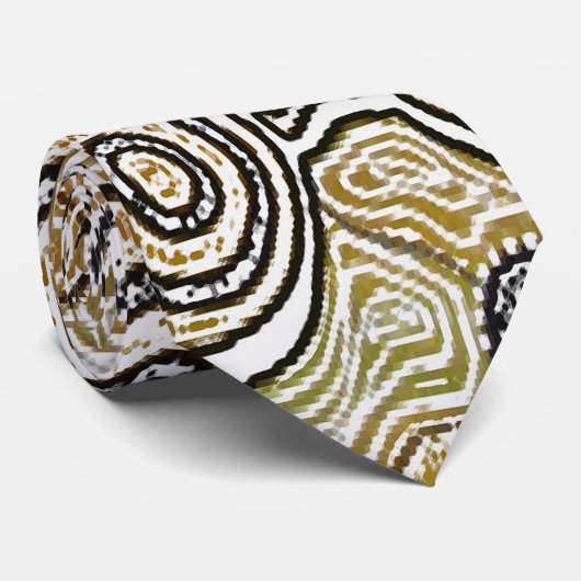 Winterzon Corroboree Aboriginal Art Stropdas (Opgerold)