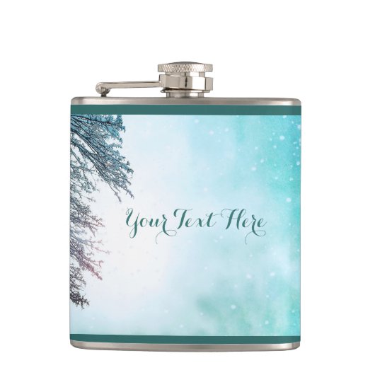 Winterzon en sneeuw heupfles (Voorkant)