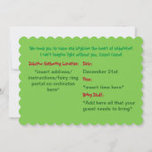 Winterzon: Uitnodiging voor een Wiccan-evenement (Achterkant)