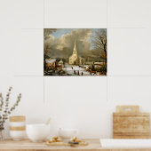 Winterzondag in de oude tijden poster (Keuken)