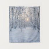 Winterzonlicht in stil berkenbos wandkleed (Voorkant)