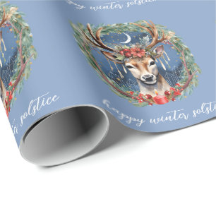 Winterzonnevakantie Hertenkrans Yule Kerstmis Cadeaupapier