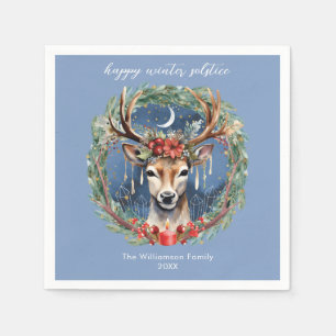 Winterzonnevende Feestdagen Hertenkrans Yule Kerst Servet