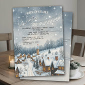 Winterzonnewende Charmant Snowy Village Gezellig F Kaart
