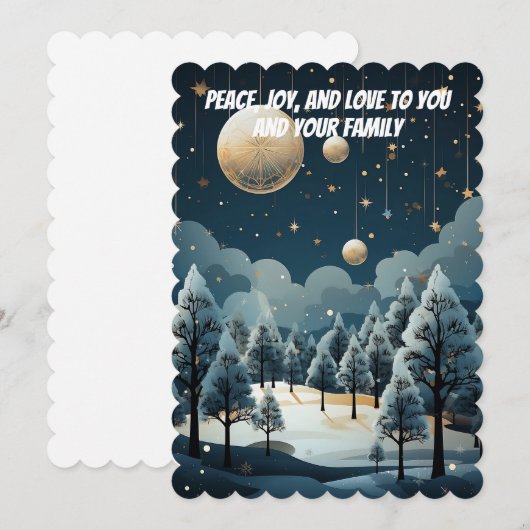 Winterzonnewende Dreamscape Feestdagenkaart (Voorkant / Achterkant)