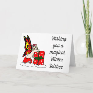 Winterzonnewende Elf Kerstkaart Feestdagen Kaart