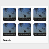 Winterzonnewende Feestdag Eland  Vierkante Sticker (Vel)