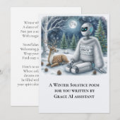 Winterzonnewende Gedicht door Grace AI Robot  Plat (Voorkant / Achterkant)