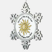 Winterzonnewende gedicht tin sneeuwvlok ornament (Rechts)