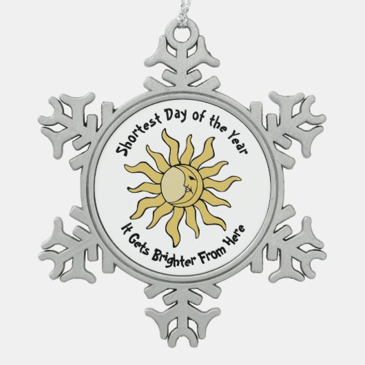 Winterzonnewende gedicht tin sneeuwvlok ornament (Voorkant)