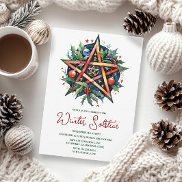 Winterzonnewende Holly Yule Pentacle Pagan Kaart