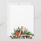 Winterzonnewende Holly Yule Pentacle Pagan Kaart (Achterkant)