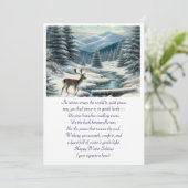 Winterzonnewende in de sneeuw feestdagenkaart (Staand voorkant)