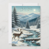 Winterzonnewende in de sneeuw feestdagenkaart (Achterkant)