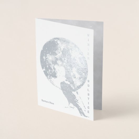 Winterzonnewende: Maan en Duif Folie Kaarten (Voorkant)